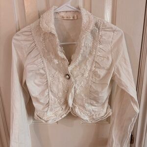 Vintage y2k 90s cropped long sleeve jacket lace goth